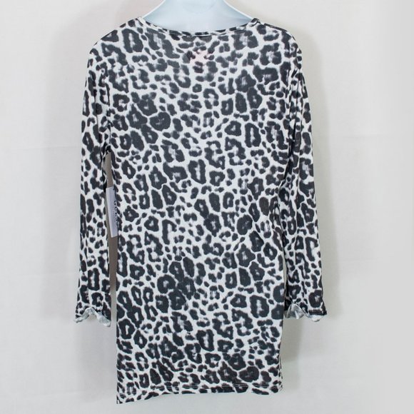 NEW Guess Leopard Print Top Girls 14 Black White Cassette Tape Love 80s M01X - Picture 2 of 3